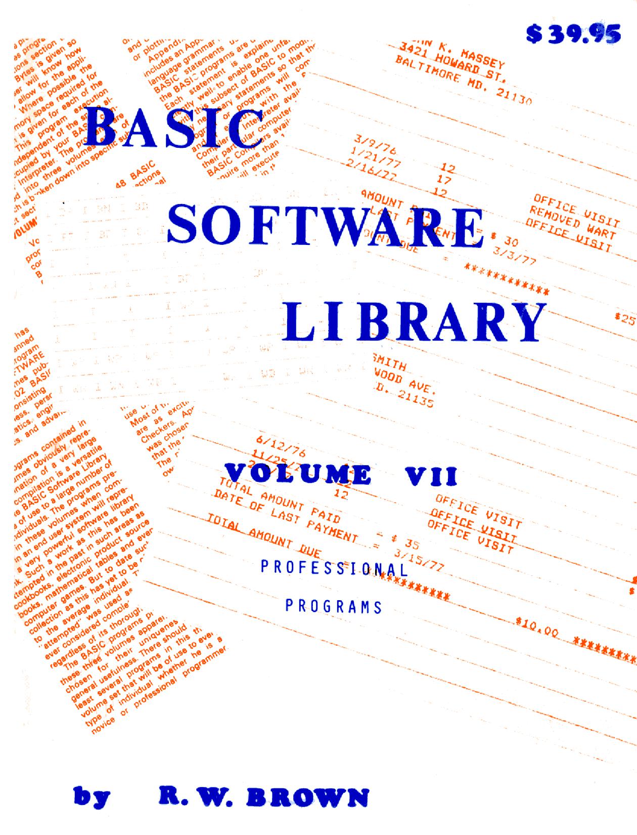 Basic Software Library Vol. 7 | Datassette